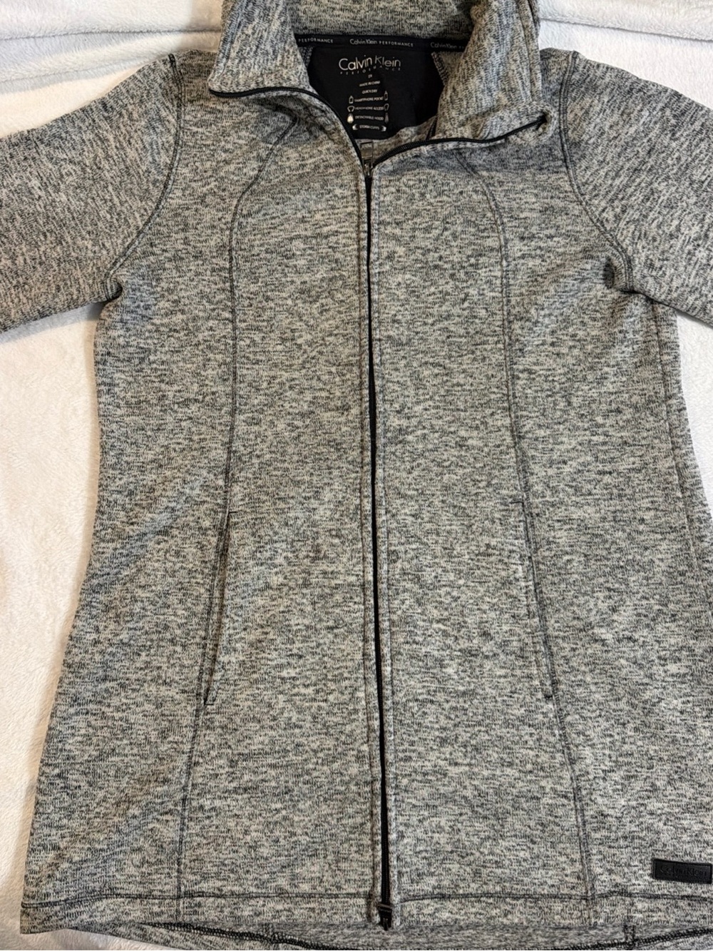 Calvin Klein Heather Gray Longline Utility Jacket